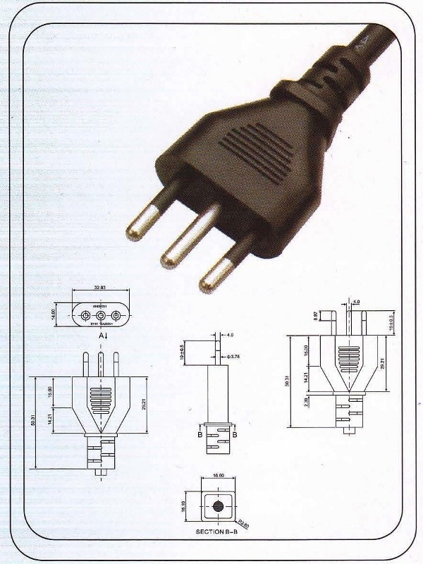 EU plug with ground 