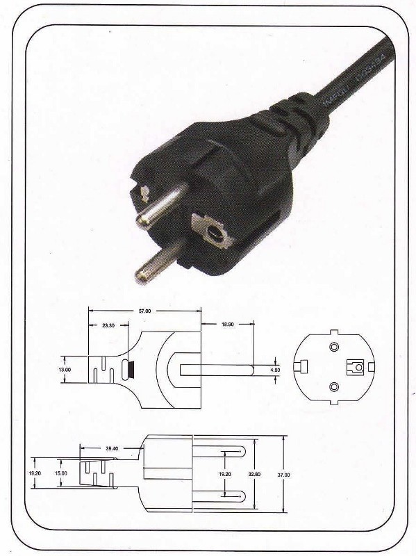 EU plug with ground 